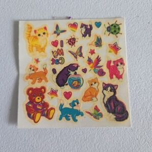 Vintage Lisa Frank Body Stickers Temporary Tattoos Transfers Cats One Sheet